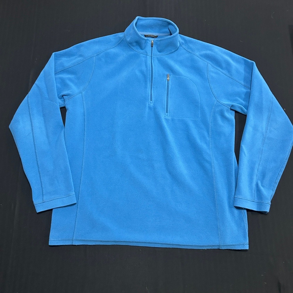 LL Bean Mens XL Tall Blue Fleece Quarter Zip Pullover Sweater 280963